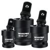 WORKPRO Impact Universal Joint Set, 3 Piece-1/2", 3/8", 1/4"Inch Drive
