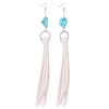 Leather Boho Tassels Earrrings Turquoise Earrings Retro Long Leather Earrings
