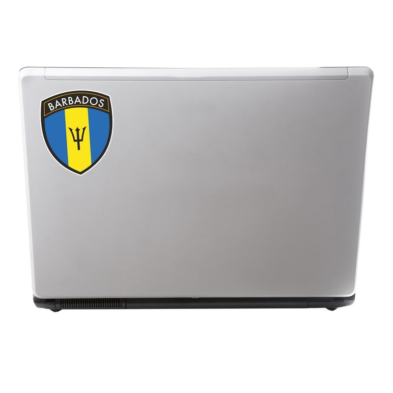 2 x 10cm/100mm Barbados Flag Design Vinyl Decal Travel Luggage