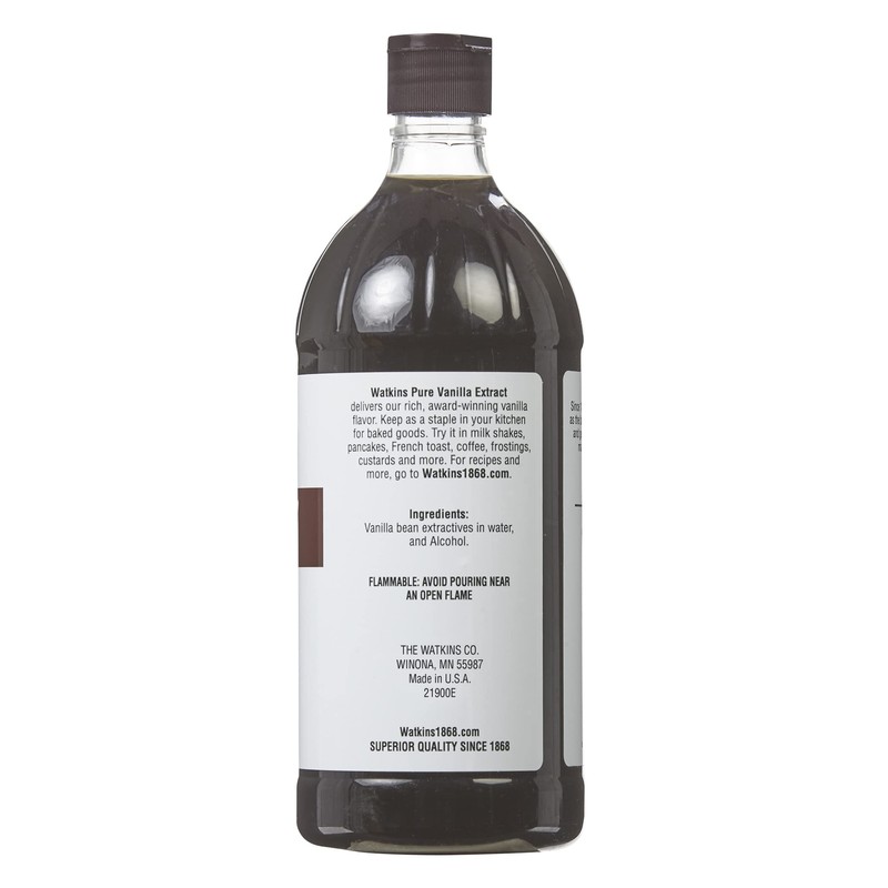 Watkins Pure Vanilla Extract, with Madagascar Vanilla Beans, Non-GMO, Kosher,