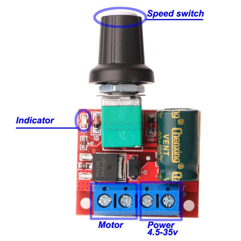 Gebildet 3 pieces PWM motor speed controller, DC 5V-35V 5A