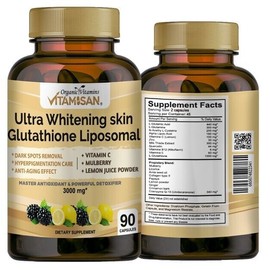 90 Count (Pack of 1) Liposomal Glutathione organic Vitamins 3000mg - 90 Capsules Ultra Master Liver D