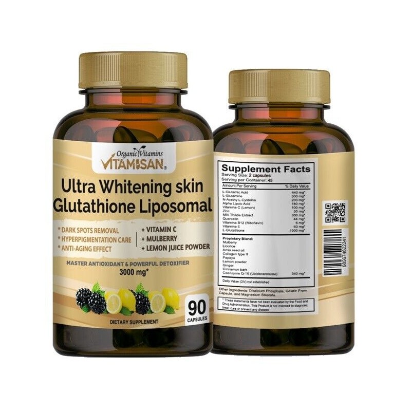 90 Count (Pack of 1) Liposomal Glutathione organic Vitamins 3000mg