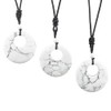 Neyisaa 40mm Round Crystal Donut Lucky Necklace for Women Men,