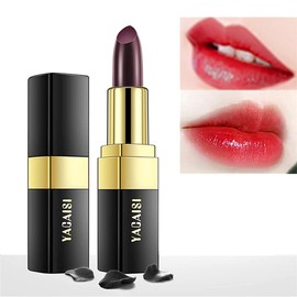 Go Ho Black Magic Lipstick, Magic Color Changing Lipstick,Natural Lip Stain Gloss Moisturizing Long Lasting Lip Balm Labiales Magicos Nutritious Lipstick For Women(Black Rose Changed into Red)