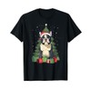 Christmas Tree, ornaments and Cute Frenchie Santa Christmas T-Shirt