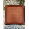 Leather Valet Tray, Embossed Basketweave Pattern, 8 oz Brown Premium