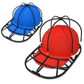 XQXA Hat Washer Cage 2-Pack - Baseball Cap Washing Machine & Dishwasher Safe Cleaner, Hat Cage for Washing Machine, Fits Adult/Kids Caps (Black)