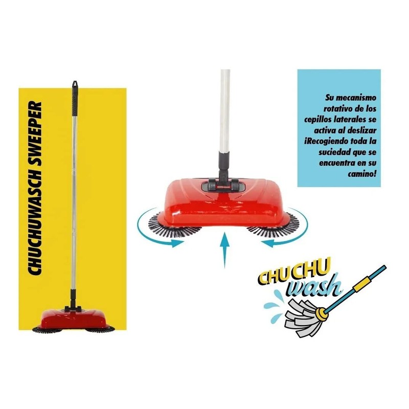 CHUCHU WASH Sweeper - Escoba Barredora Chuchuwash Aspiradora Manual.