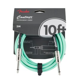 Fender 10' Contour Instrument Cable, Seafoam Green