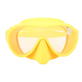 Scuba Diving Goggles Anti Fog Tempered Glass Snorkeling Dive Mask with Silicone Strap Foldable Panoramic View Swim Goggles Yellow