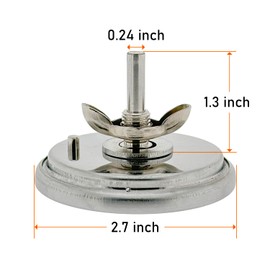 ORIGPARTS Grill Thermometer, 70-01-786, Silver, Analog, Waterproof, 100-800°F, Outdoor, Dyna-Glo Premier DGP321, DGP397, DGP483, DGP552 Series