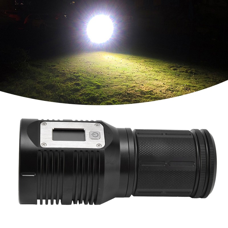 Strong Light Flashlight Digital Display Rainproof Rechargeable Flashlight for Camping