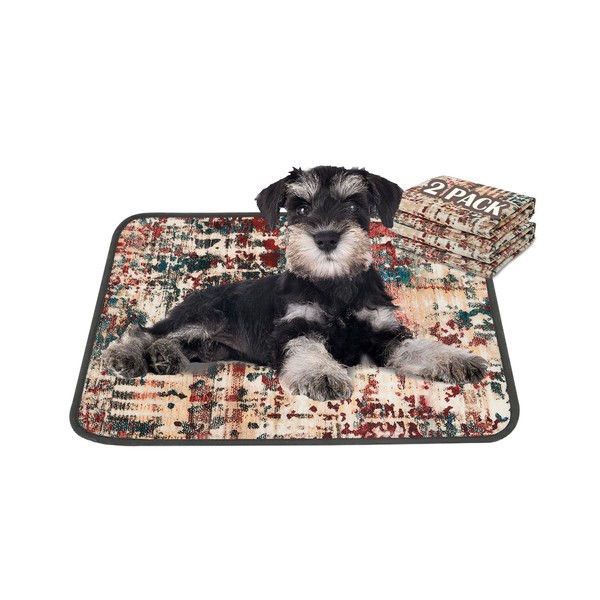 Qeils Washable Pee Pads for Dogs, 2 Pack Reusable Puppy