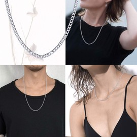 ChainsPro Silver Chain for Women 3mm 24 inch 925 Sterling Silver Chains Womens Cuban Link Chain