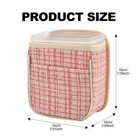 JSCARLIFE Car Seat Back Hanging Bag,PU Leather Car Back Seat Organizer Hanging Car Trash Can Cotton and linen fabric Car Storage Box Travel Tidy Pouch Pocket for Most Vehicles (Pink-Small)