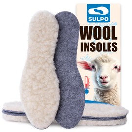 SULPO 2 Pairs of Winter Insoles - 13.7 mm Wool & Synthetic Felt Soles - Cuddly, Warm & Comfortable Thanks to Natural Sheep's Wool - Breathable Insoles for Winter Shoes - Sizes: 36-47, 2 pairs