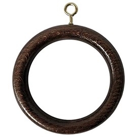 Wooden Curtain Pole Rings Pack of 6 Walnut Effect