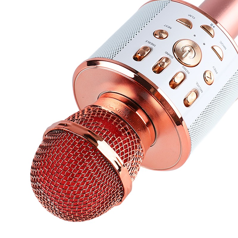Kids Singing Microphone Portable Handheld Wireless Bluetooth Condenser Mic Speaker