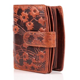 MATADOR Real Leather Women’s Wallet, 3622, RFID Protection, Numerous Card Slots 3622-v Brown