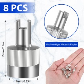 sdhiiolp Pack of 8 Valve Caps Car Valve with Key Car Metal Caps Valve Extractor Car Valve Caps Dust Caps Made of Tyre Valve Caps Slot Head Valve Screwdriver Tool for Motorcycle Bicycle