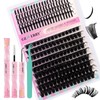 GEMERRY Wimpern Extensions Spikes DIY Cluster Wimpern D Curl Individuelle