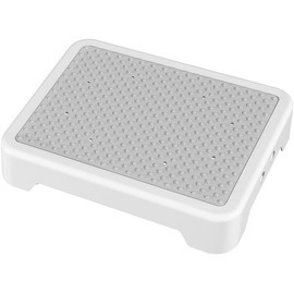 SOYO Mobility One Step Stool, Heavy Duty Indoor Outdoor Non-Slip Small Step Platform Assistive Device for Adult Elderly, Standing Support and Step Riser for Car, Bed, Door, Stair, Bathroom, White-Gray