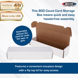 BCW 800ct Trading Card Storage Boxes - 10 Pack | Organizer for Sports Cards, MTG, Pokemon, and Card Games | Assemby Required