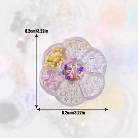 Flower Nail Charms, 1 Box of 7 Grids, Cute Bear Lollipop Heart Nail Art Charms, Resin Nail Art Decorations, Ornaments for Women, Girls, Nail Art Design, DIY Crafts (F Pattern)