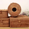 Rectangular Rattan Tissue Box Cover Rattan Woven Tissue Box Holder
