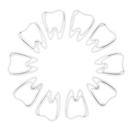 Pack of 100 Cute Tooth Paper Clips, Rustproof Electroplated Metal, Small Cartoon Shaped Paper Clips, Decorative Bookmarks, Page Markers, Accessories for Office