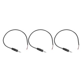 DMiotech 3PCS 3.5mm 1/8" Male Plug Jack Connector Audio Cable 2 Pole Mono Aux Cable Replacement Repair Bare for Headphone Headset Earphone 0.3M/1Ft Black