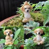 Yoga Dog Figurine Set Dog Doing Yoga Statue Miniature Garden