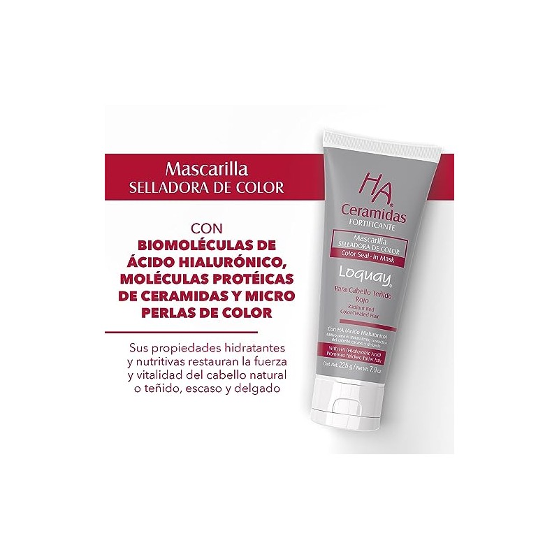 Loquay HA Mascarilla Fortificante para cabello Rojo