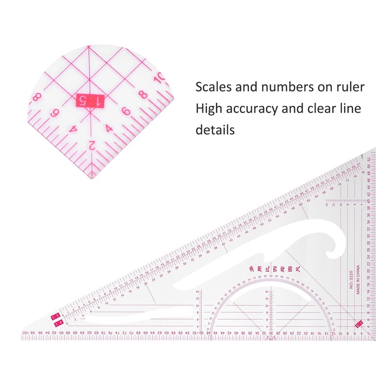 7pcs Sewing Rulers Kit French Curve Drafting Drawing Template Straight