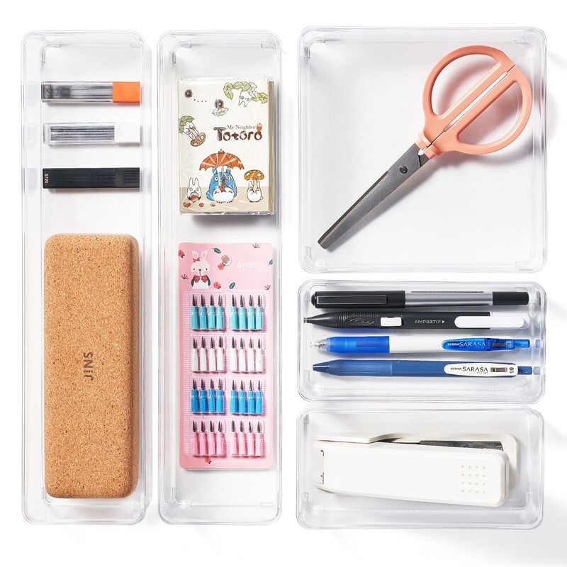 Sorbus Clear Drawer Organizer Set for Office Storage (5-Piece)