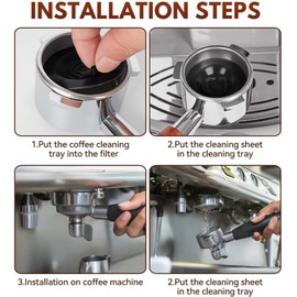 Crystal Pure Cleaning Disc for Breville Espresso Coffee Machines BES500 BES810 BES840 BES860 BES870 BES880-54mm Backflush Disc Blind Filter BES870XL/11.2 54mm Rubber Disks, 1-Pack