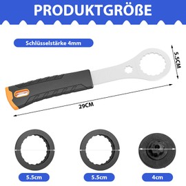 Bicycle Centre Lock Tool - Bottom Bracket Wrench with Drawstring Bag, Centerlock Key, Compatible with Shimano Hollowtech II/BB9000, BBR60, M8000 Wrench for Bicycle Repairs