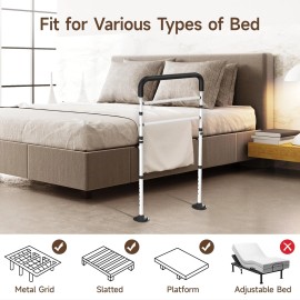 WAYES Adjustable Bed Rail Safety Bed Assist Rail Bed Safety Handle for Adults Elderly#