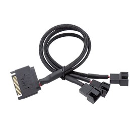 YiKaiEn SATA to 3 Pin / 4 Pin Fan Adapter, 15 Pin SATA to 12V PC Case Fan Splitter Extension Power Cable Adapter 10.6’’ 27cm (1 to 3)