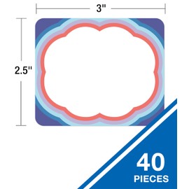 Carson Dellosa We Stick Together 40pc Name Tags, Back to School Stickers, Name Tag Stickers for Desk Name Tags, Tags for Labeling Cubbies, Locker Decor & Groovy Classroom Decor Classroom Supplies