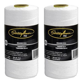 Stringliner 35753 Mason’s Line Replacement Rolls – 1 Lb. #18 Construction Replacement Roll Braided White 1000'. (2 Pack)