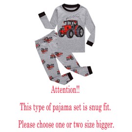 Family Feeling Tractor Little Boys Long Sleeve Pajama Sets for Child Cotton Pyjamas Toddler Kids Pjs Size 4T