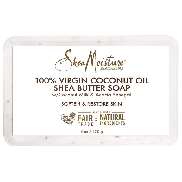 SheaMoisture Virgin Coconut Oil Bar Soap Wash, 8 Ounce