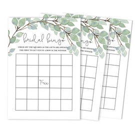 Inkdotpot Bridal Wedding Shower Bachelorette Party Bulk Blank Square Fill In Gift Ideas 50 Greenery Bingo Game Cards
