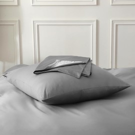 SOULFUL Satin Cushion Cover 40 x 80 cm, Cotton, Pillowcases 2-Piece with Zip, Oeko-Tex Certified, Soft and Comfortable, Dark Grey