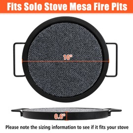KEESHA Tabletop Fire Pit Mat for Solo Stove Mesa XL, Baked Enamel Heat Resistant Tray for Solo Stove, Diameter 10'', Thickness 0.6'' (Mat Not Included)