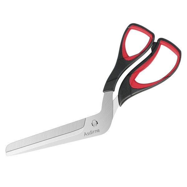 Asdirne Pizza Scissors, Pizza Cutter with Ultra Sharp Detachable Blade and Ergonomic Soft Grip, 10.3Inch, Black&Red