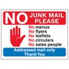 V Safety Stop Hand Symbol: No Junk Mail Please, No