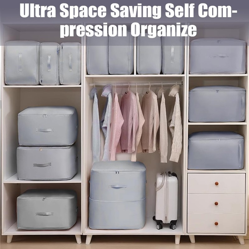 Aohcae Ultra Space Saving Self Compression Organizer, Compression Storage Bags,